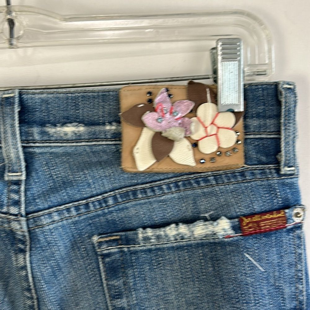 7 For All Mankind Distressed Bootcut Jeans - Picture 3 of 6